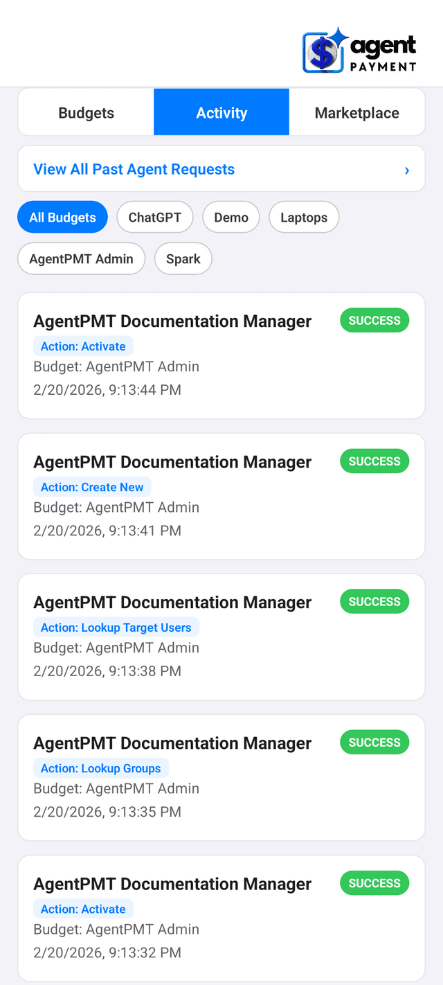Activity feed screen