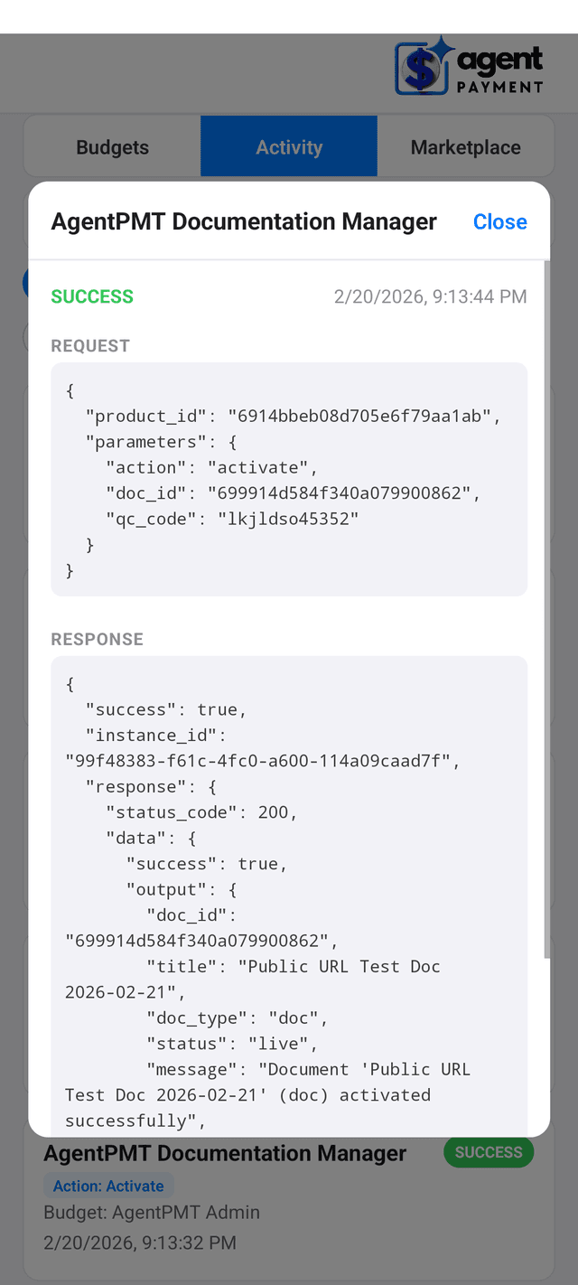 Activity Detail - Inspect full request and response payloads